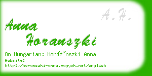 anna horanszki business card